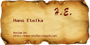 Hans Etelka névjegykártya