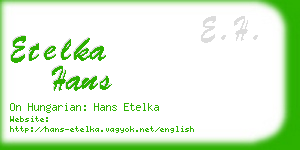 etelka hans business card